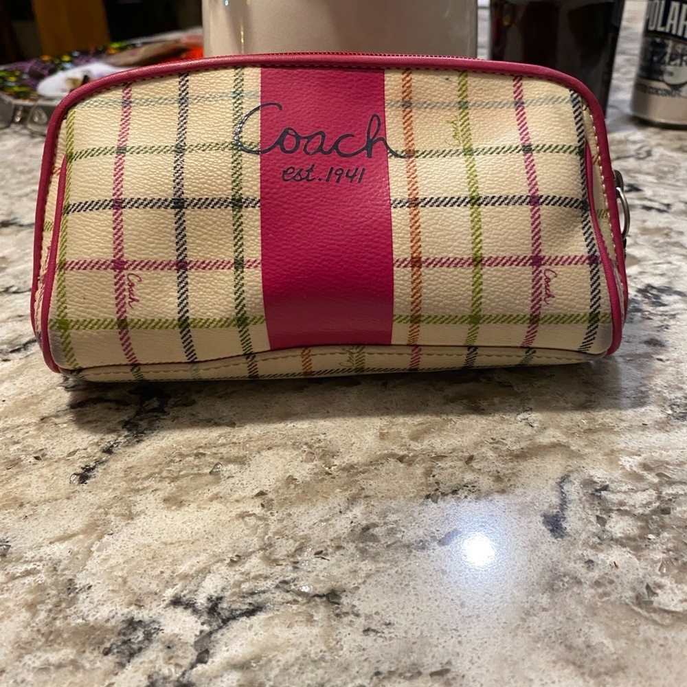 Coach Vintage Plaid Cosmetic Bag preowned